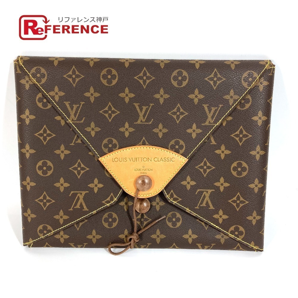 LOUIS VUITTON Monogram Logo Clutch Shoulder Bag Canvas Brown